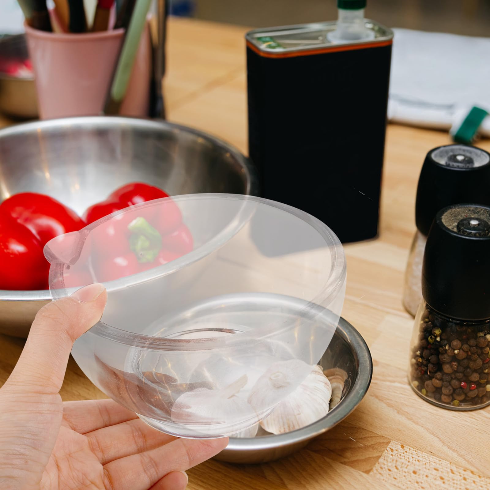 Toyvian 1 Set Mortero de Vidrio para Especias, Diseño Ergonómico y Proceso de Pulido Fino, Utensilio de Cocina para Uso Hogar