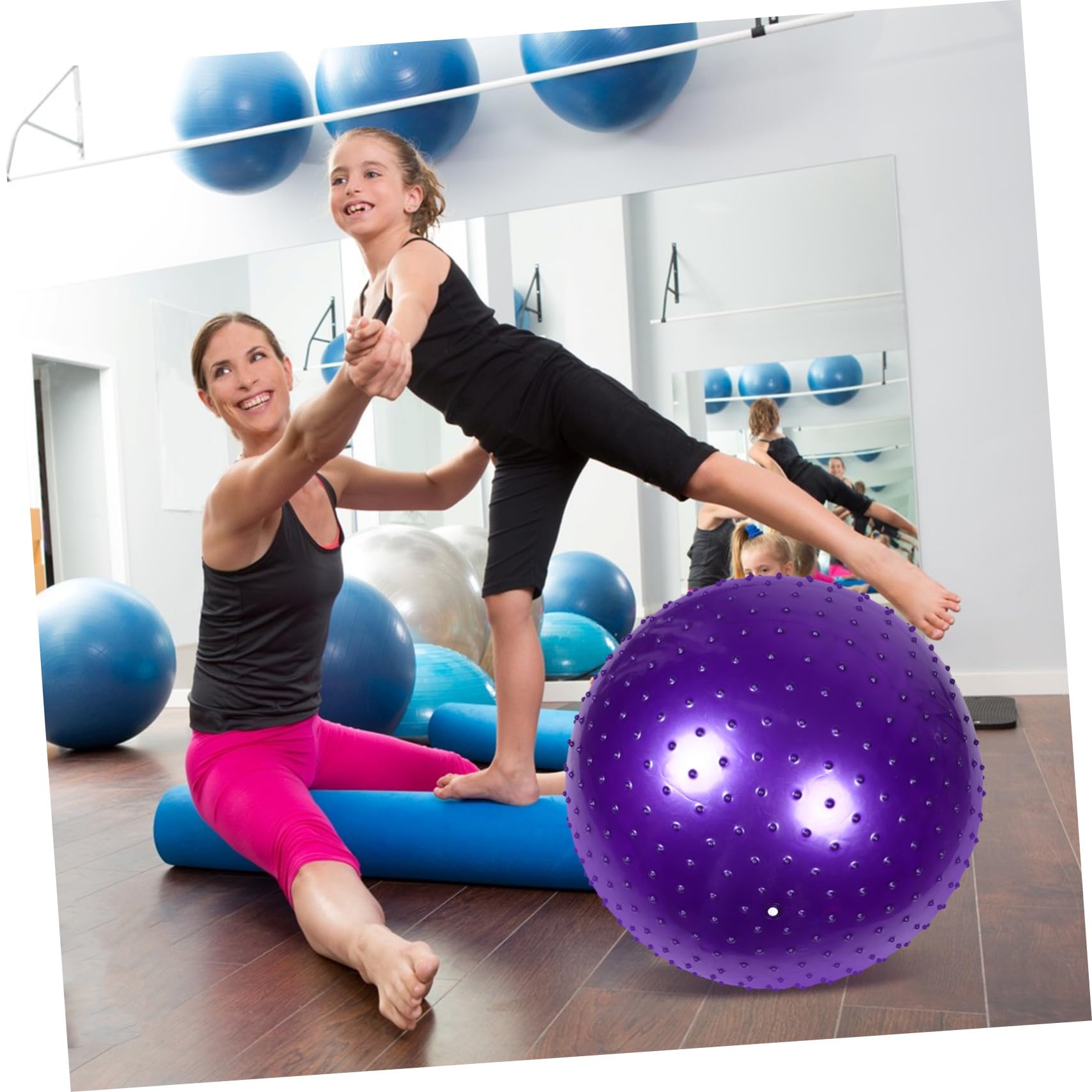 Pelota de Entrenamiento Pinchos para Yoga 65cm 900g Antiexplosión Pelota de Ejercicios de Estabilidad de Gimnasio Masaje Sensorial para Niños y Adultos en Casa y Oficina