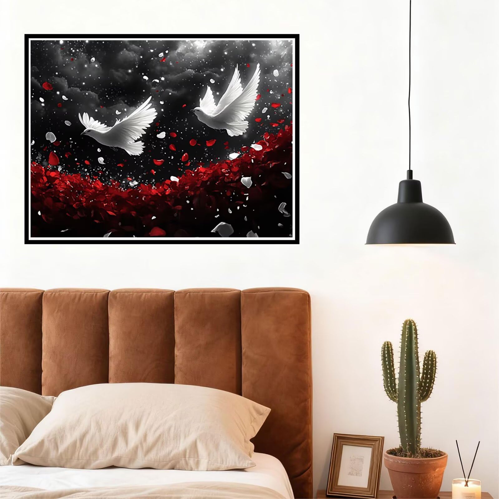 Blume Malen Nach Zahlen Erwachsene Rose Malen Nach Zahlen Kinder ab 7, Set Erwachsene Bastelsachen Kreativ Set für Kinder Geschenke für Männer, Weihnachten Halloween Deko Ohne Rahmen 60x80cm H - 930