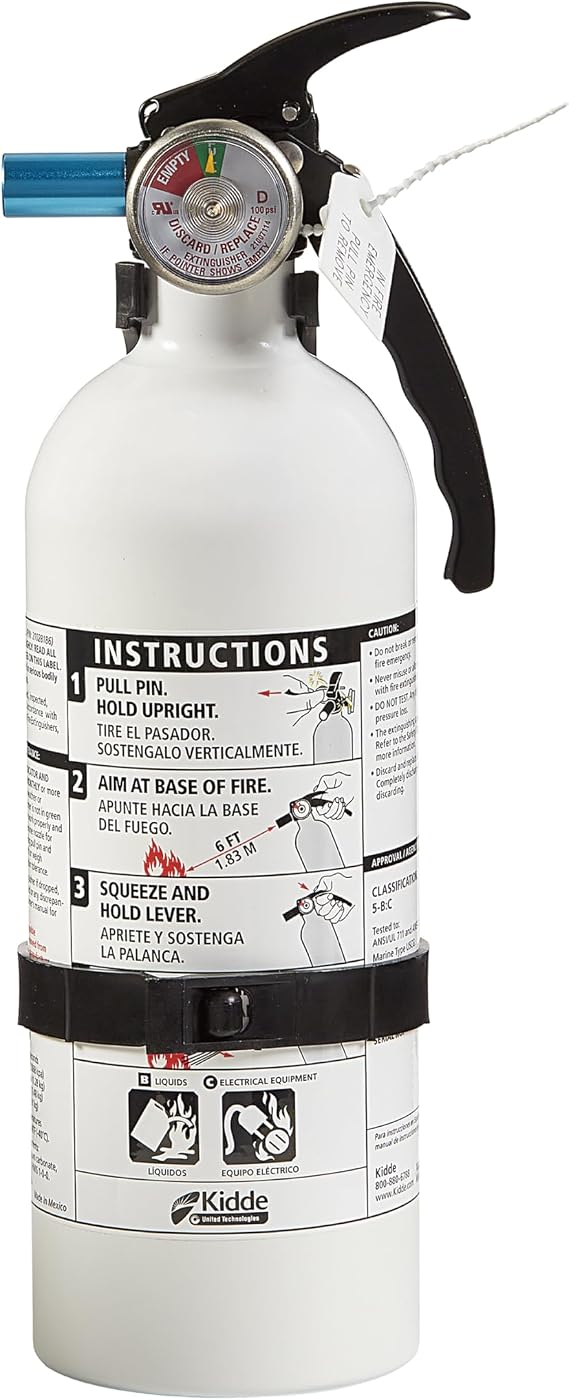 Kidde Auto Fire Extinguisher for Car & Truck, 5-B:C, 3.2 Lbs., Dry Chemical Extinguisher, Strap Bracket (Included) & Fire Extinguisher for Home, 1-A:10-B:C, Dry Chemical Extinguisher, Red