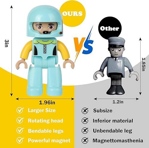 Miniatura 4 de Figuras magnéticas grandes para niños, 3 pulgadas, juego magnético compatible con Lego, 12 piezas de juguetes magnéticos para niños a partir de 3,