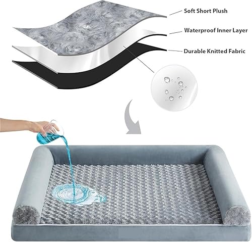 Miniatura 5 de Cama para perro y mascotas tapetes de espuma ortopédica suave para gatos, con funda extraíble lavable para perros extragrandes, medianos y pequeños