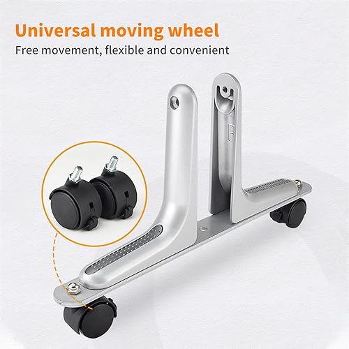 Miniatura 4 de MYOYAY Paquete de 2 soportes divisores de habitación, pies estabilizadores de divisor de habitación de aleación de aluminio con rueda movible,