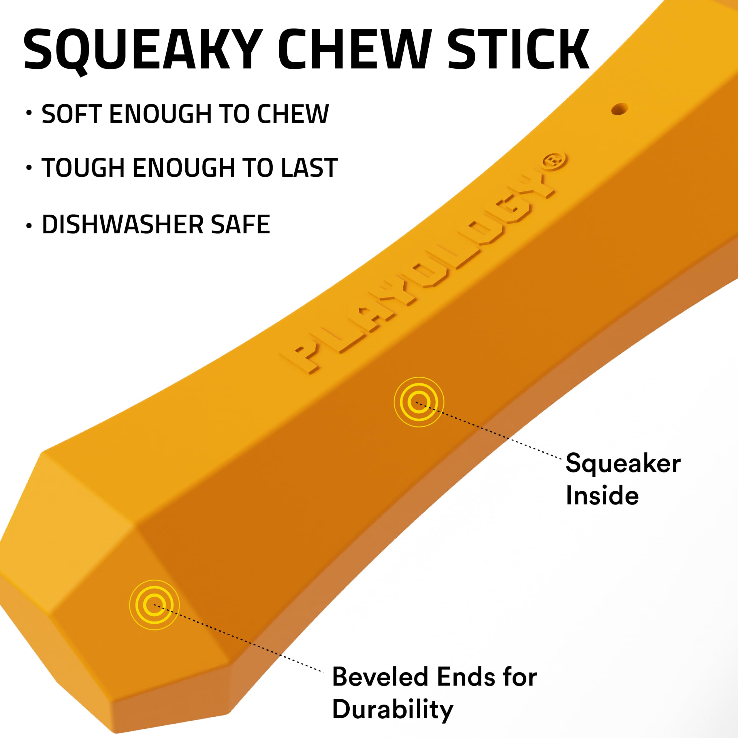 Playology Jouet couineur à mâcher pour Chien, pour Chiens de Taille Moyenne à Grande (6,8 kg à 15,9 kg) – pour mâcheurs modérés – Jouet parfumé au Cheddar entièrement Naturel – Matériaux Non Toxiques