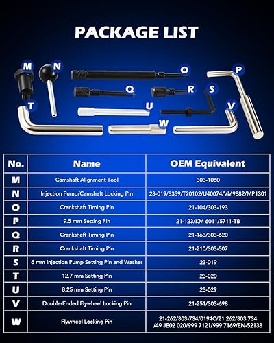 Miniatura 8 de Orion Motor Tech Juego de herramientas de sincronización del motor, 24 piezas de herramientas de sincronización de alineación del árbol de levas del