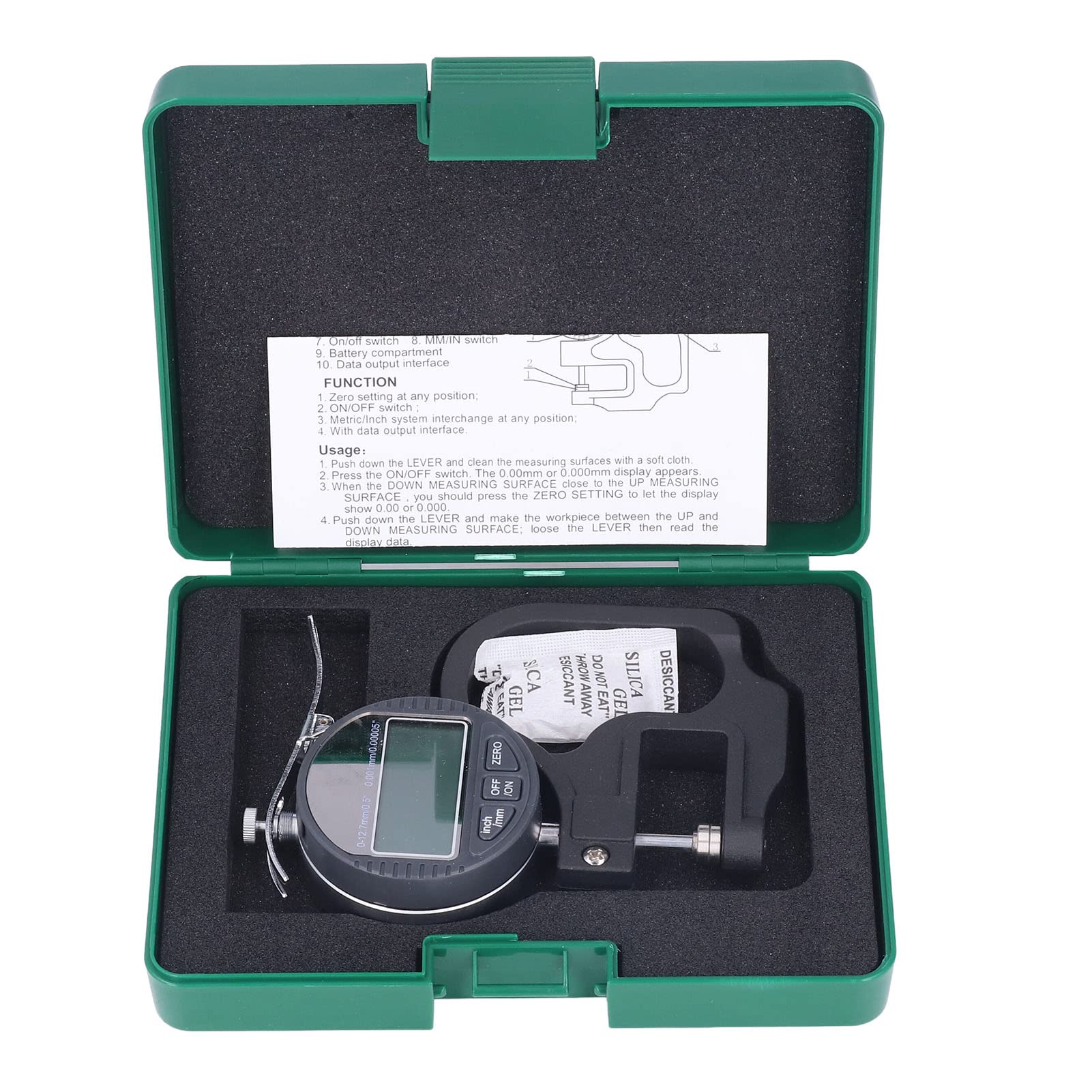 Spessimetro Digitale LCD - Micrometro Precisione 0.001mm Per Carta, Tessuti E Materiali Piatti