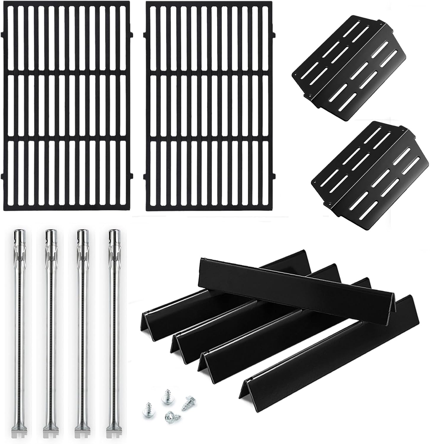 Genesis E-330 Grill Parts Replacement for Weber Genesis 4 Burner E-310 330 E330 E310 S330 S-330 EP310 EP330 Weber 7524 Grates 7620 7621 Flavorizer Bars 62753 Sear Burner Tube 65505 Heat Deflectors