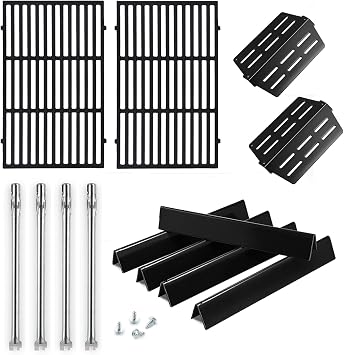 Genesis E-330 Grill Parts Replacement for Weber Genesis 4 Burner E-310 330 E330 E310 S330 S-330 EP310 EP330 Weber 7524 Grates 7620 7621 Flavorizer Bars 62753 Sear Burner Tube 65505 Heat Deflectors
