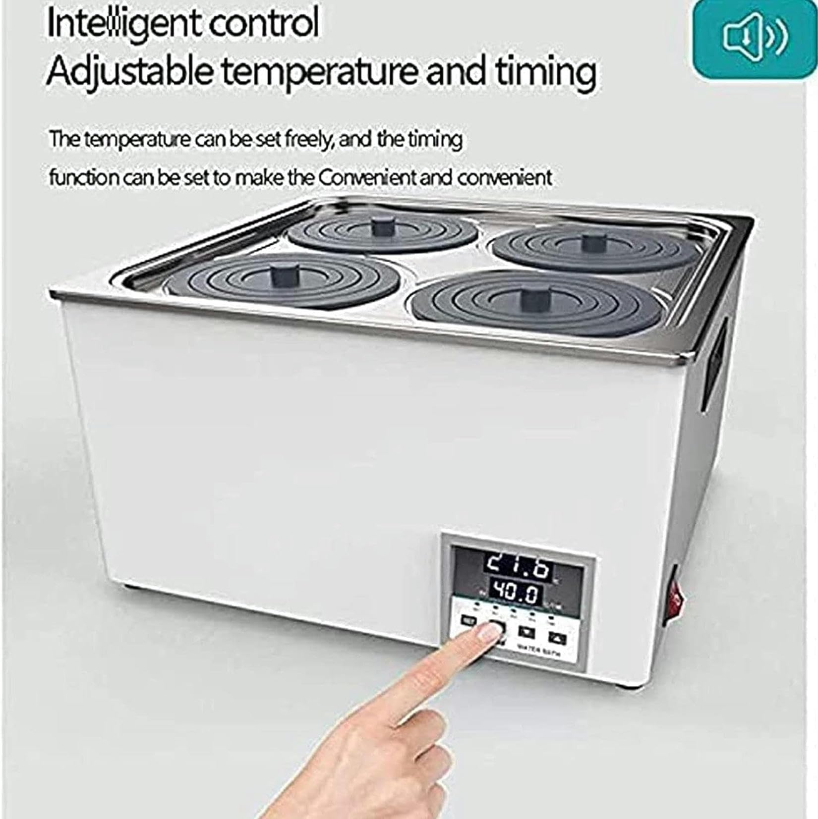 Riscaldatore termostatico per bagnomaria da Laboratorio, Display Digitale, Rivestimento in Acciaio Inossidabile, capacità 3/6/12/18 Litri, Funzione di temporizzazione Riscaldamento circolante a 360