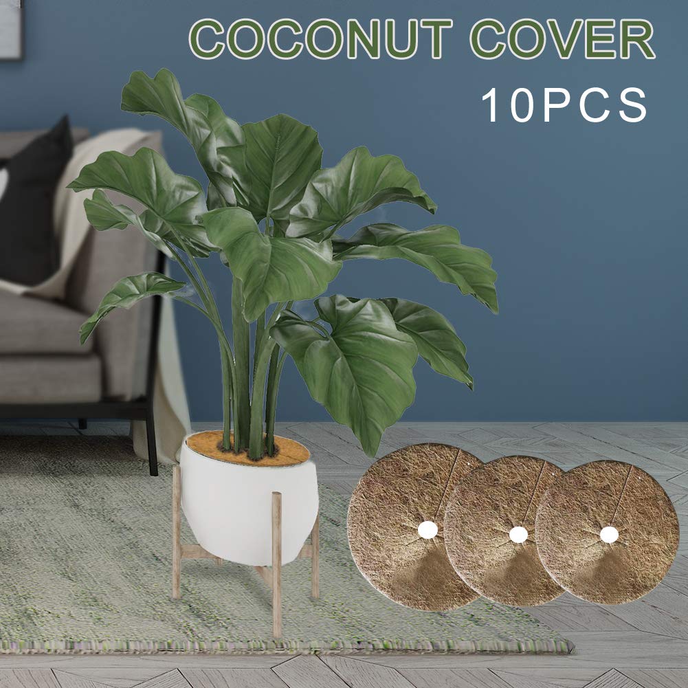 Kokos Mulchscheiben 10 Stück für Topfpflanzen – Frostschutz & Winterschutz Abdeckung, 40 cm Kokosmatten Pflanzenschutz für Garten, Winter Kokos Kübelabdeckung