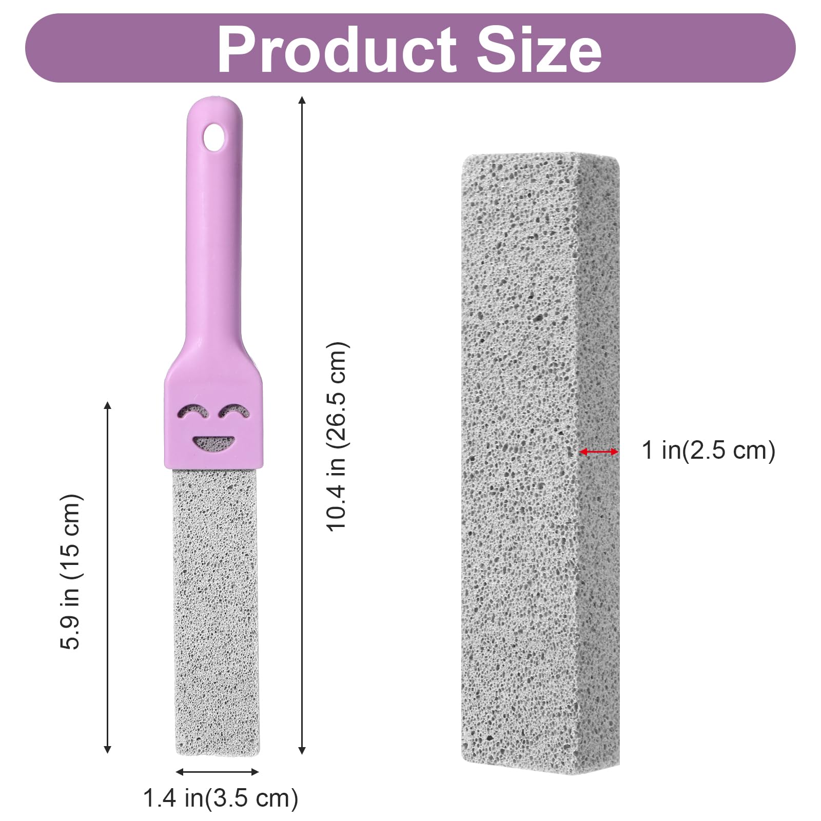 4 piezas de piedra pómez Pumice Stone Toilet Cleaner, piedra de limpieza para inodoro con 2 asas rosas, piedra de limpieza para inodoros, hornos, piscinas, barbacoas y bañeras