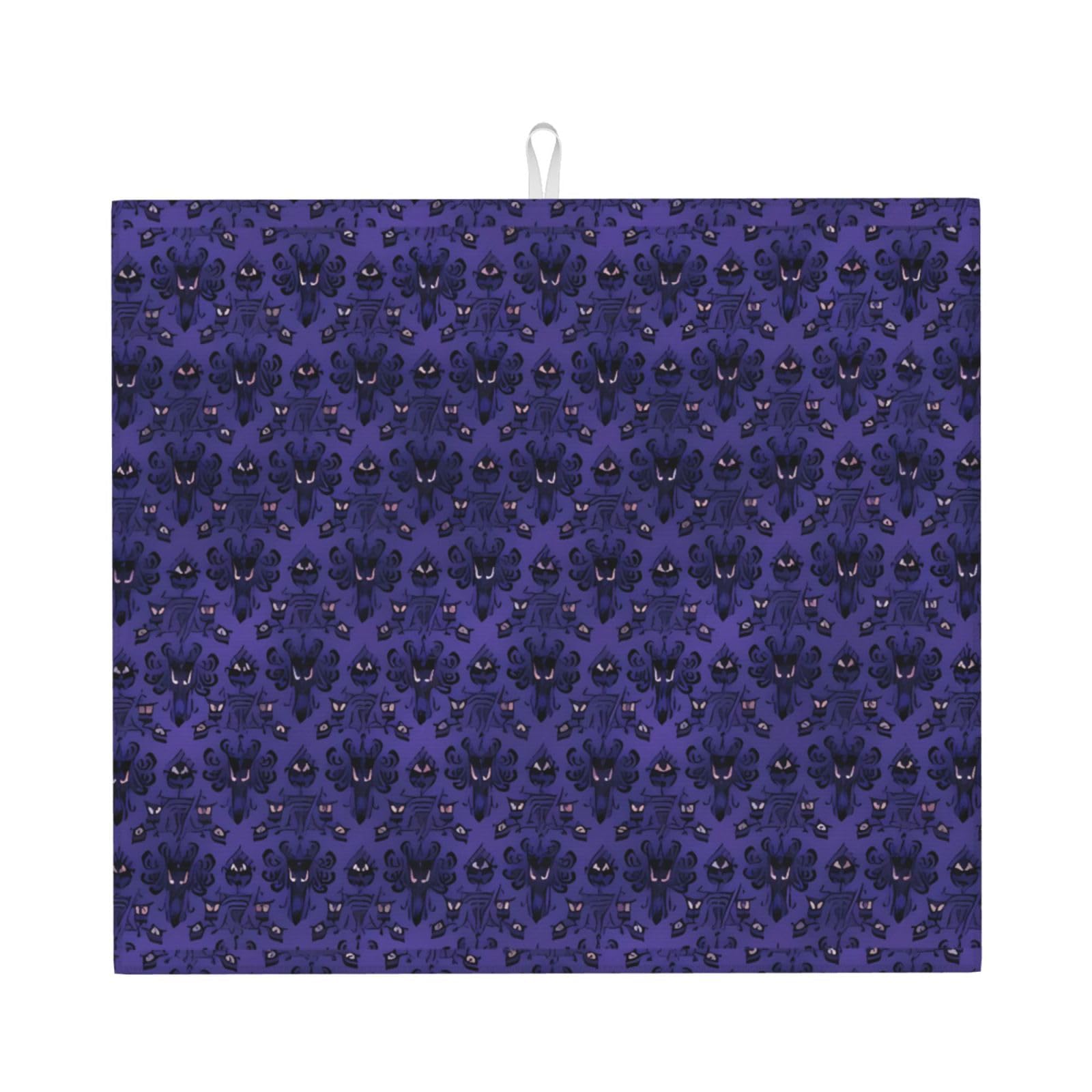 YYHWHJDE Ghost swarm Prints Kitchen Drying Mat – Absorbent Microfiber Throw for Dishes, Non-Slip Counter Cover, Quick-Dry Layer with Durable Construction