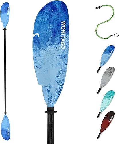 Adjustable Kayak Paddle with Carbon Shaft and PP Blade Available in 220-240cm 230cm-250cm Floating Lightweight Kayak Oars with Original Pattern