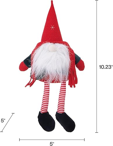 Miniatura 2 de Elements Tope de puerta de tela ponderada de gnomo rojo de 5 x 5 x 10.23 pulgadas