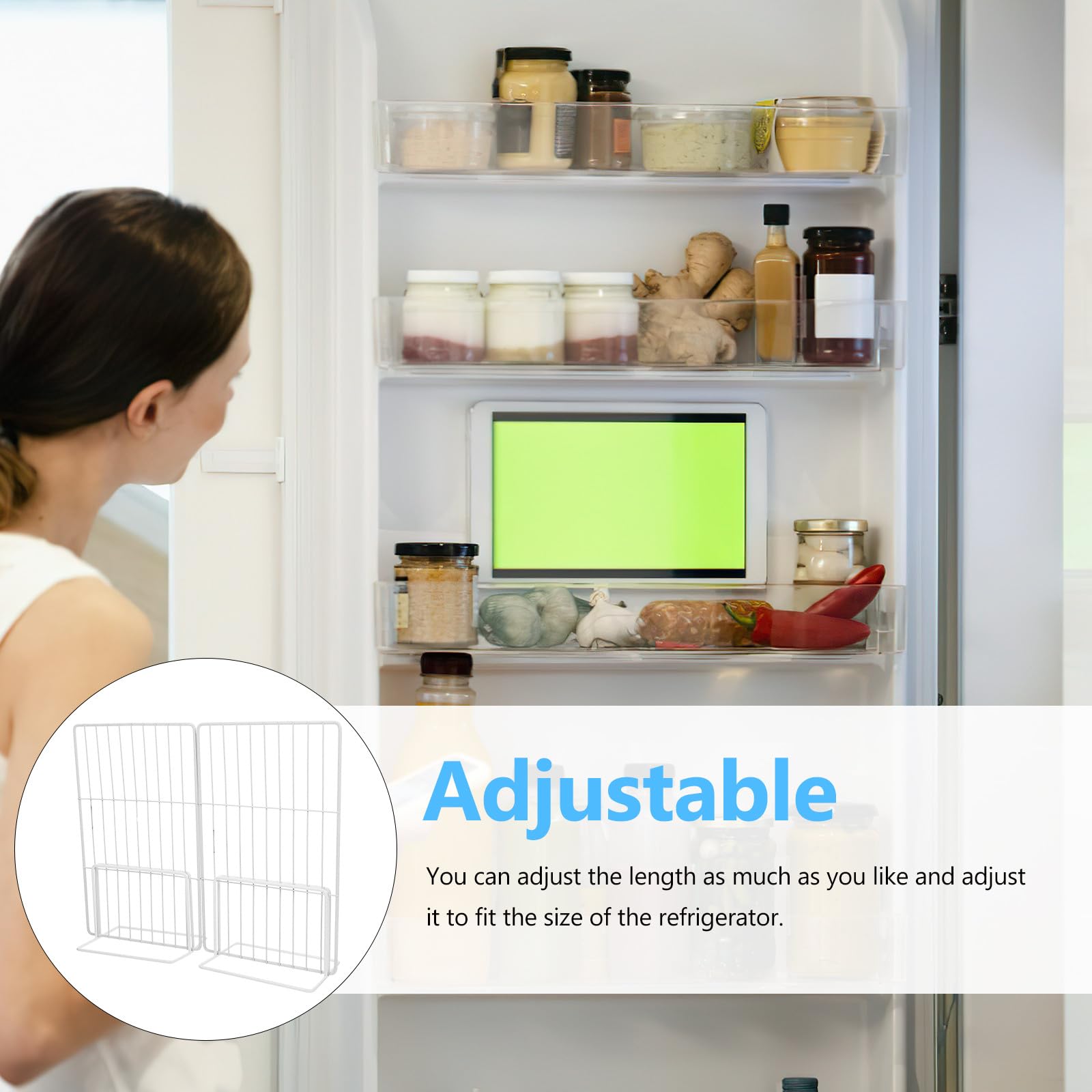 BESPORTBLE Separador Metálico para Congelador Estructura de Malla, Organizador para Estantes de Refrigerador y Almacenamiento de Alimentos en Cocina y Oficina
