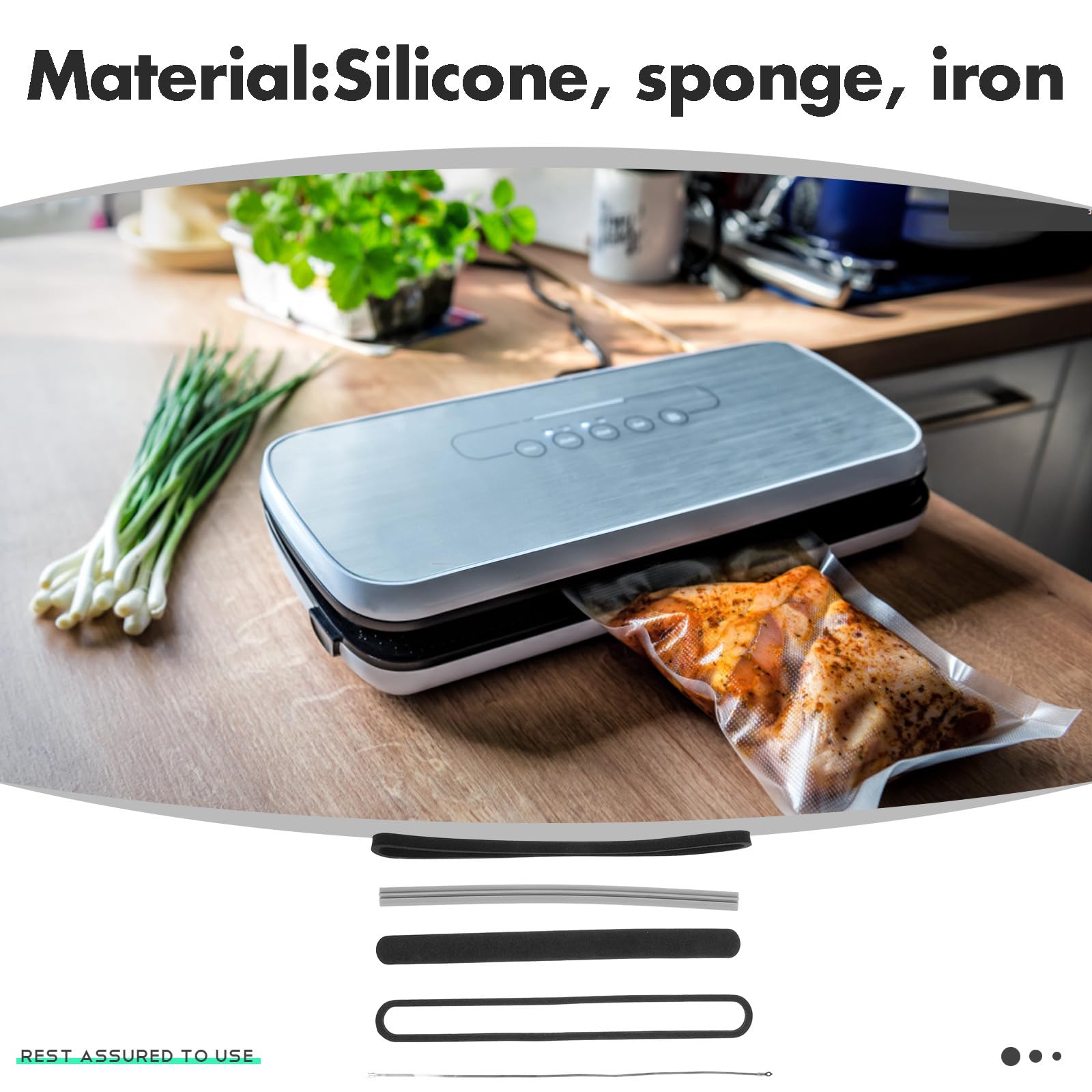 CRAFTHROU Mini Sigillatrice per Sacchetti Striscia di Ricambio in Silicone e Spugna per Macchina Sottovuoto, Ricambio Guarnizione per Uso Domestico e Sigillatura Rapida