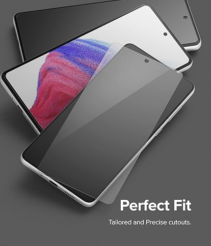 Miniatura 3 de Ringke Paquete de 2 protectores de pantalla de vidrio templado compatibles con Samsung Galaxy A53 5G, película de vidrio de alta calidad 9H dureza