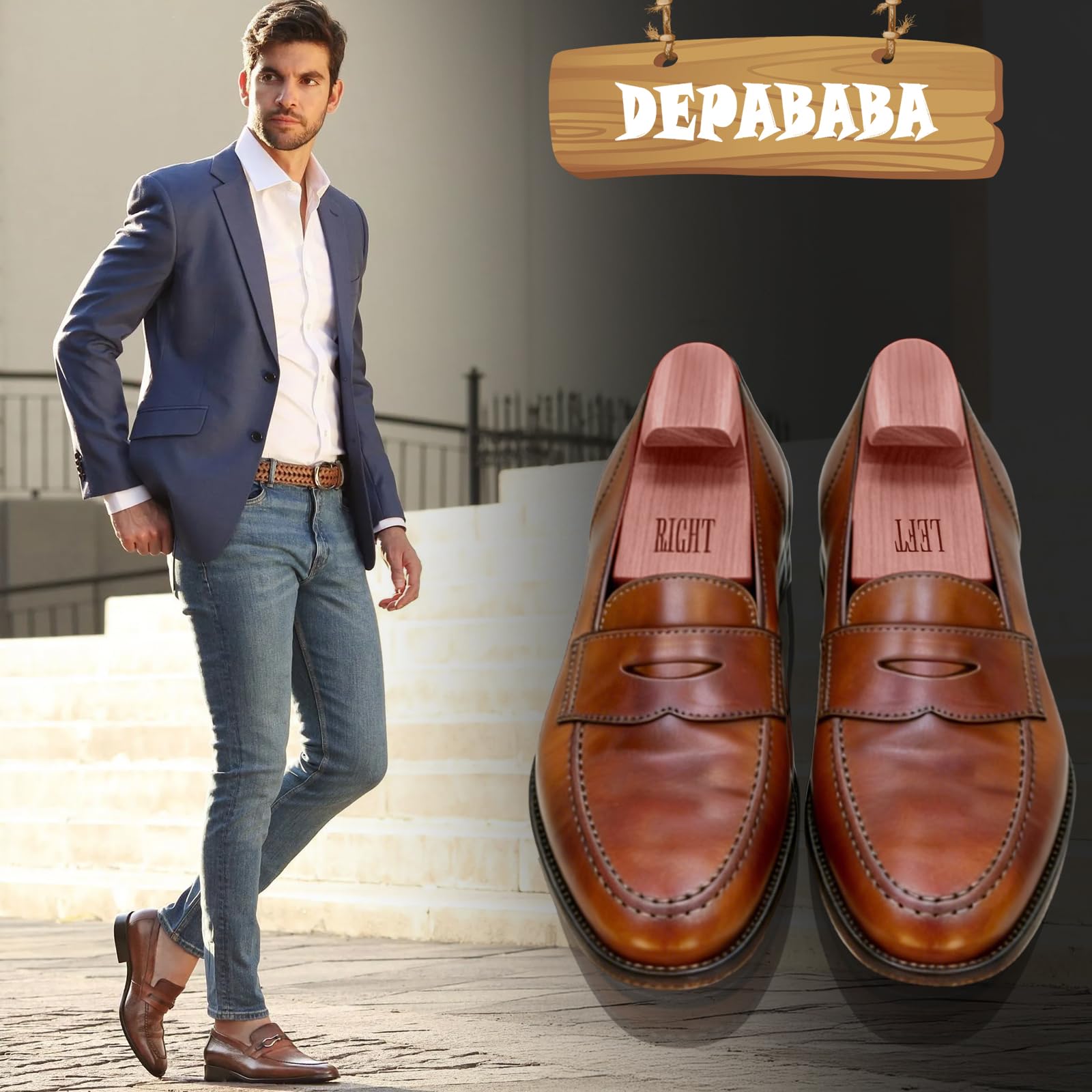 ZAPATILLAS CEDAR CON DESARROS - 2 Paquetes, Amarillo (Madera), Large