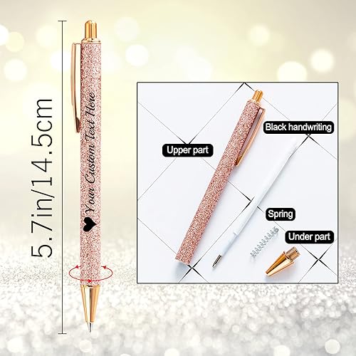 Miniatura 3 de Bolígrafos personalizados con purpurina con nombre a granel, 10 unidades, bolígrafos personalizados con punta de lápiz digital para mujeres y niñas,