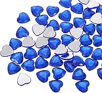 Vista 46 de MECCANIXITY 60 piezas de diamantes de imitación acrílicos de corazón de 0.59 pulgadas (0.591 in) con parte trasera plana, gemas de plástico