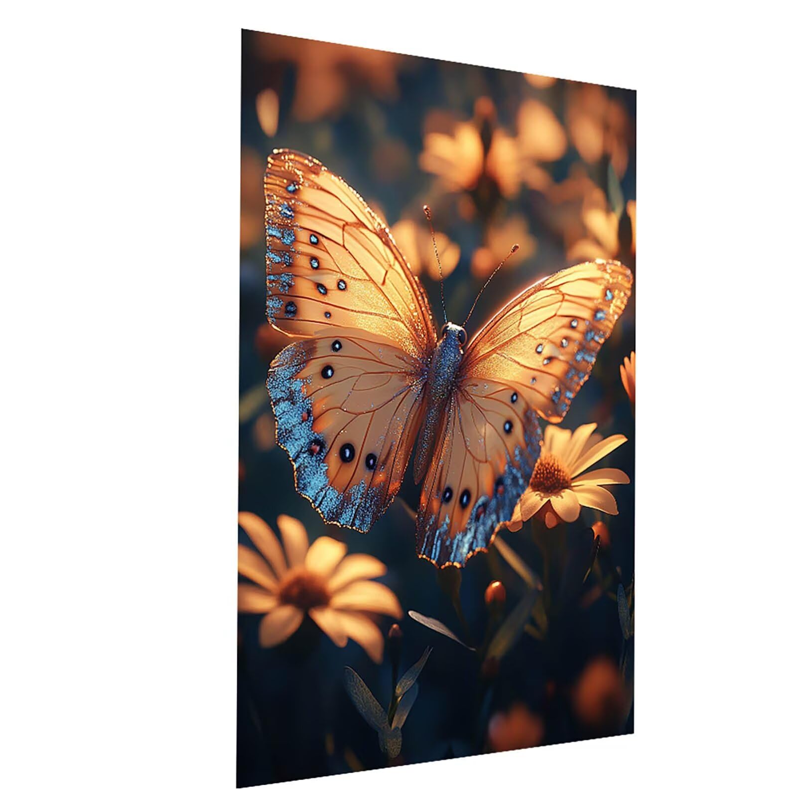 Malowanie po numerach dla dorosłych i dzieci, motyl, malowanie po numerach dla dorosłych z farbą akrylową i pędzlami, kolorowe płótno do malowania, 102 x 137 cm, materiały plastyczne do dekoracji