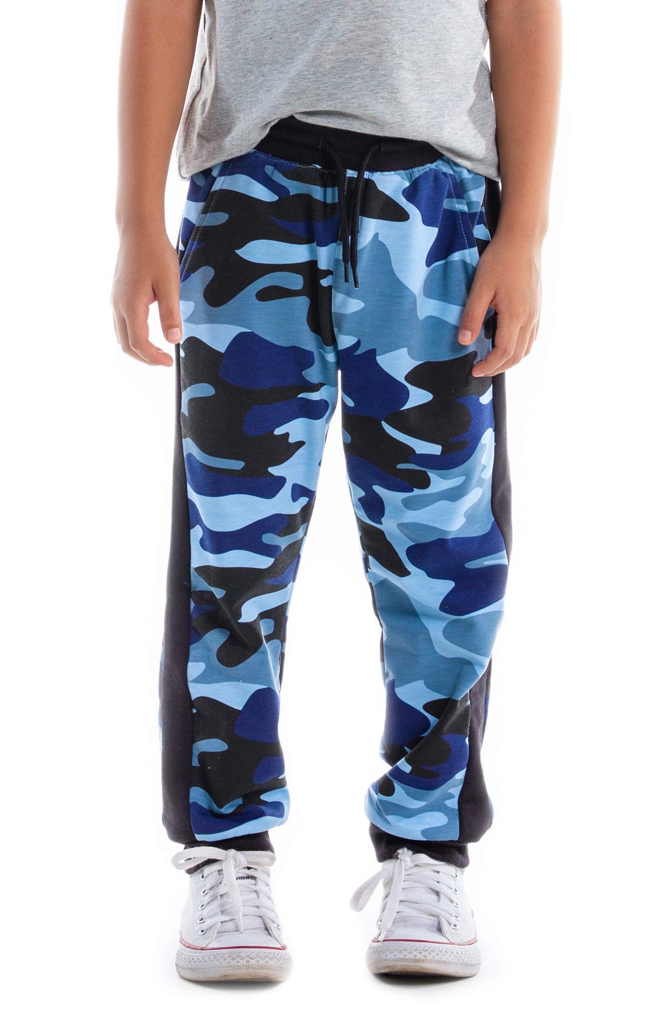 Boys Camouflage Pull On Drawstrings Kids Trousers Active Joggers Pants