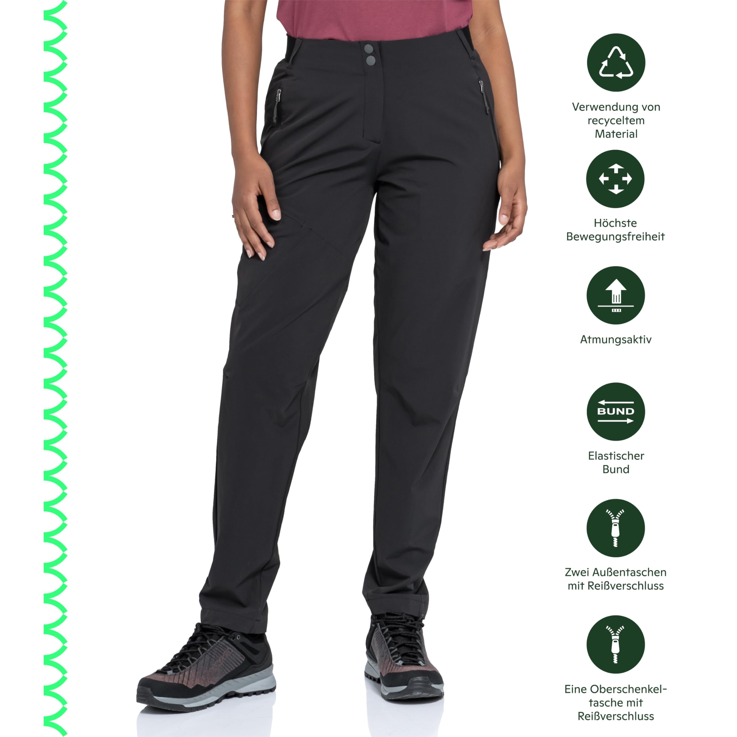 Schöffel Damen Pants Style Blaustein WMS, robuste und leichte Wanderhose aus recyceltem Material, leichte Hose mit 4-Wege-Stretch für maximale Bewegungsfreiheit, schnell trocknend
