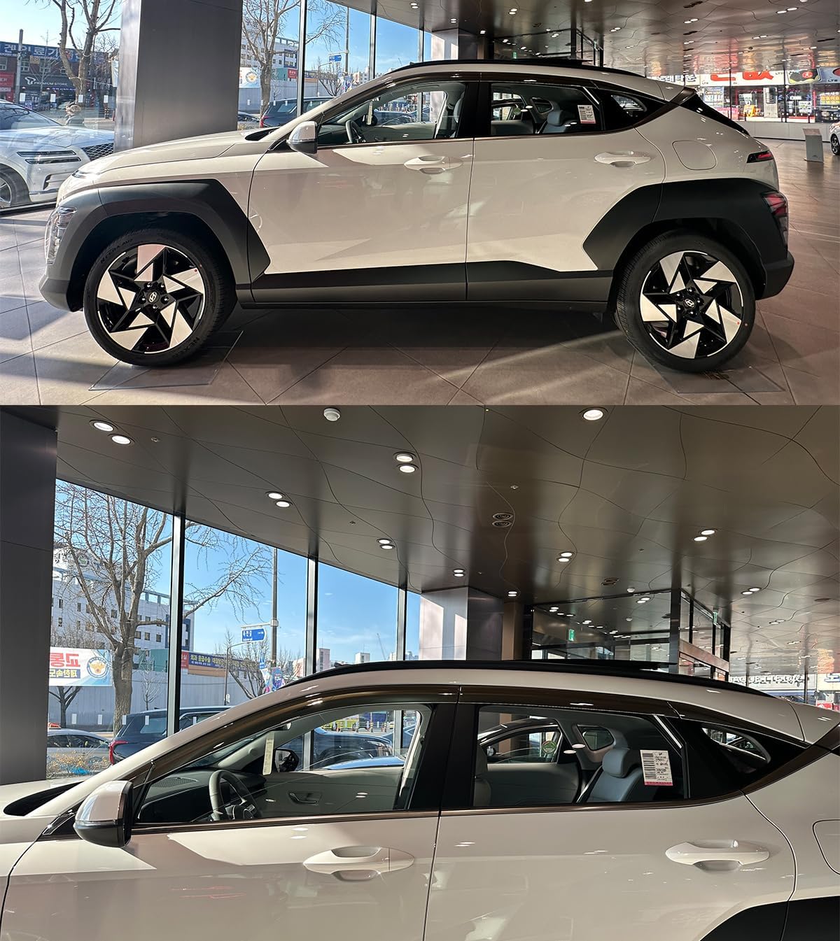 Chrome Side Window Visor Sun Rain Vent Guard 6p Compatible with 2024 2025 2026 KONA