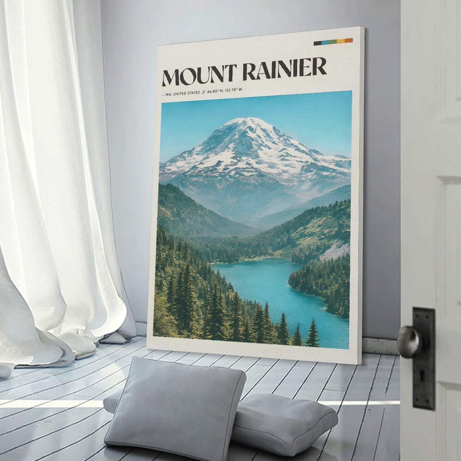 Junmoney Mount Rainier National Park (2) Home Decor Wall Art, 24x36inch(60x90cm), for New Homes, Bedrooms Or Workspaces, Gift Idea for Housewarming And Birthdays