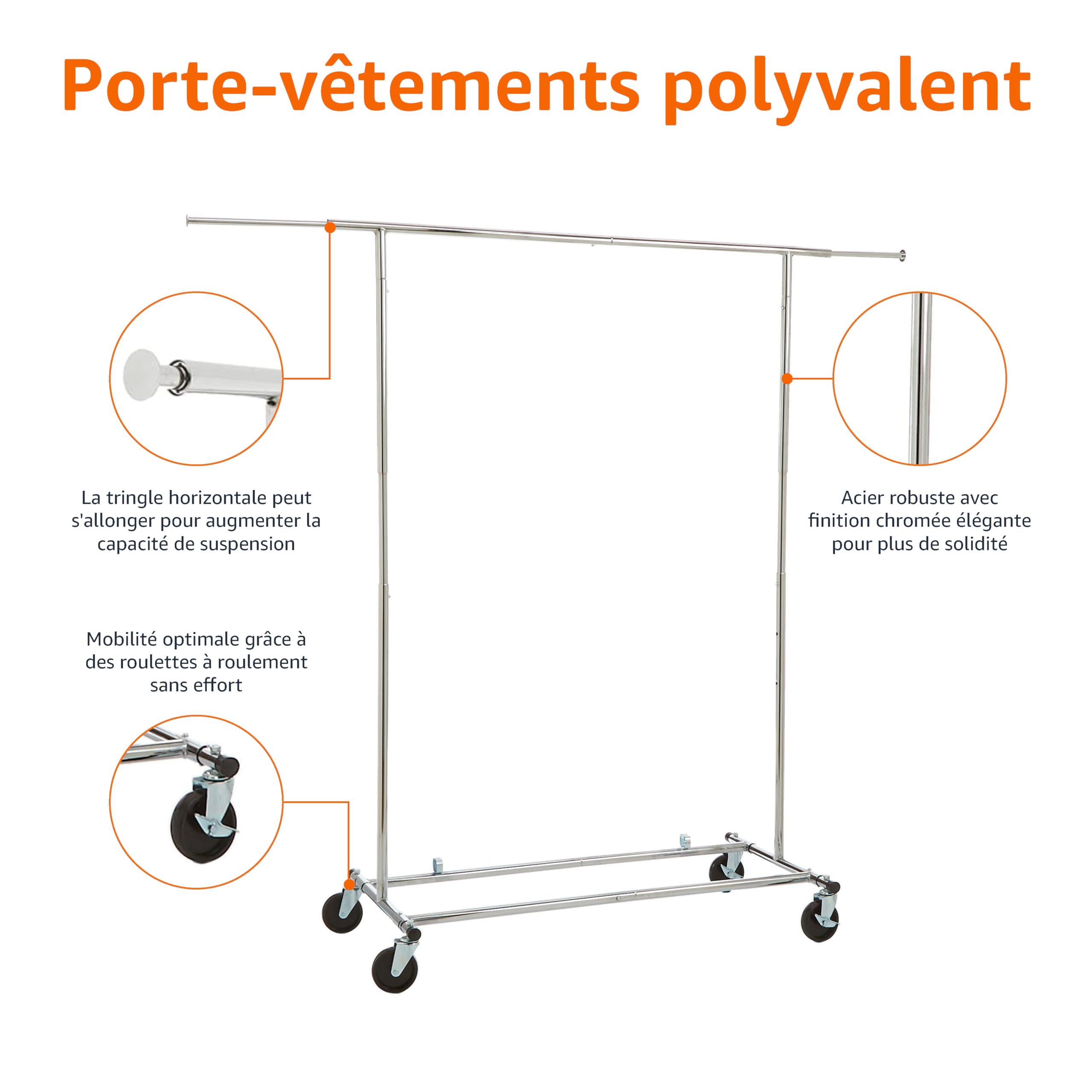 Amazon Basics Portant à vêtements - Chromé