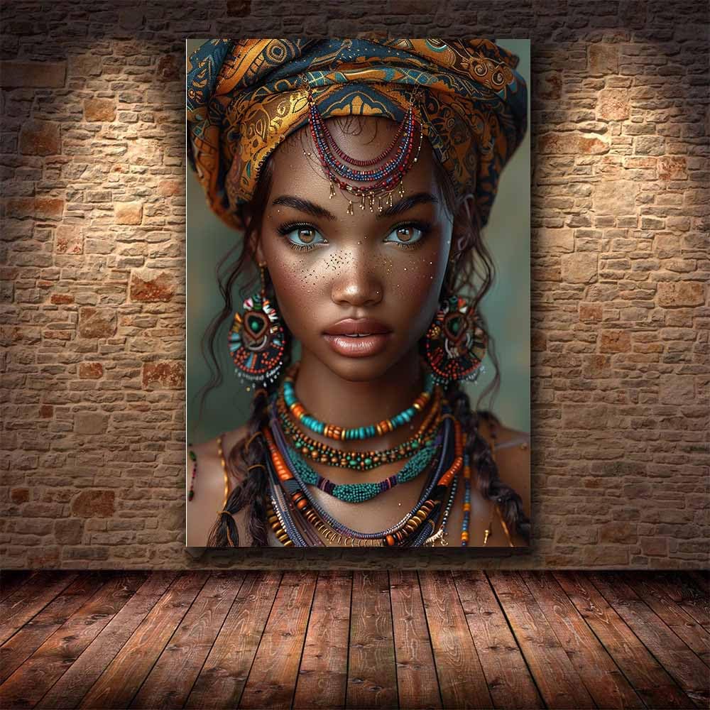 Frau Leinwand Groß XXL Deko Schlafzimmer Aesthetic Abstrakt Wandbilder Dekoration Küche Wanddeko Bild Wand Kunstdruck Art Wall Decor Canvas(Gold 86)-50x70cm Gerahmt