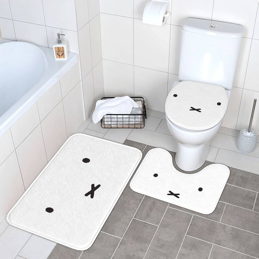 【新品】ミッフィートイレマット　グレー　３点セット Amazon | ミッフィー トイレマット 3点セット トイレ―カバー