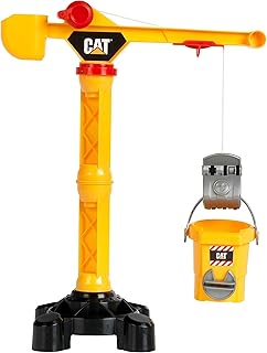 Theo Klein 3256 Cat - Building Site Crane I Crane with crank for left-handers and right-handers I Can be turned 360° I Toy for children from 3 years
