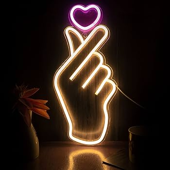 Amazon.co.jp: フィンガーハートネオンサイン - ハートサム韓国
