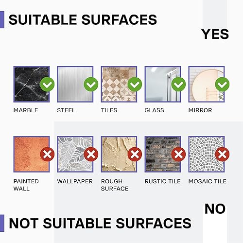 Miniatura 6 de KINCMAX Paquete de 4 adhesivos de pared resistentes al agua, resistentes al agua, sin uñas, almohadilla adhesiva transparente sin rastro, adhesivos