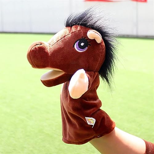 Miniatura 1 de OMKUOSYA Marioneta de mano de caballo marionetas de mano de animales suaves juguetes de peluche para niños muñeca de zorro guante de juego