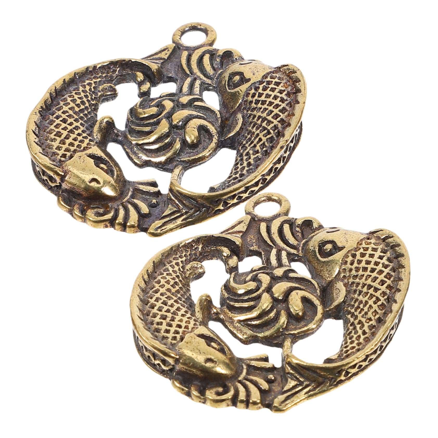 WOFASHPURET Brass Pisces Buckle Fish Aquarium Accessories Webbing Buckle Small Brass Decor