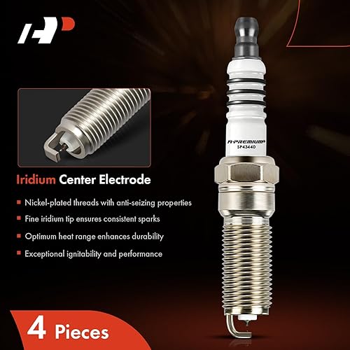 Miniatura 4 de A-Premium 4 bujías de iridio compatibles con Ford Escape, Fusion, Chevrolet Equinox y GMC Terrain y Mazda 3, Buick LaCrosse y Lincoln MKZ, Cadillac