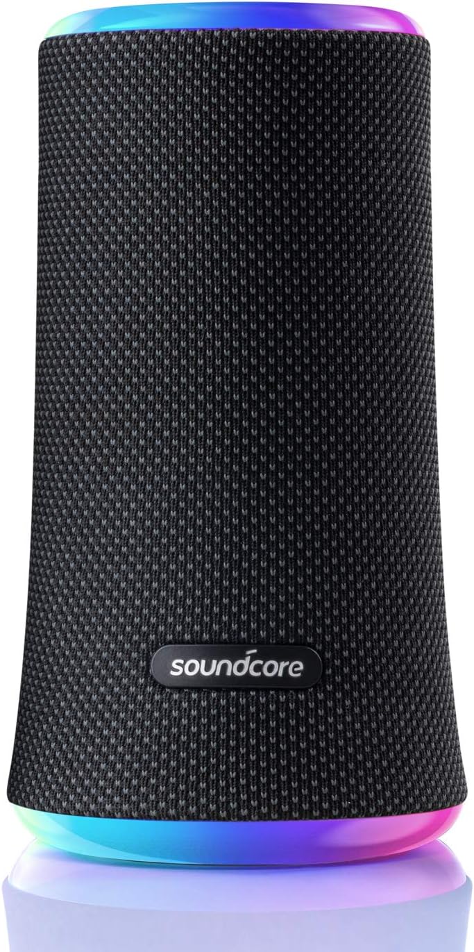 Anker Flare 2 Bluetooth Speaker, with IPX7 Waterproof Protection and 360° Sound for Backyard and Beach Party, 20W Wireless Speaker with PartyCast, EQ Adjustment, and 12-Hour Playtime