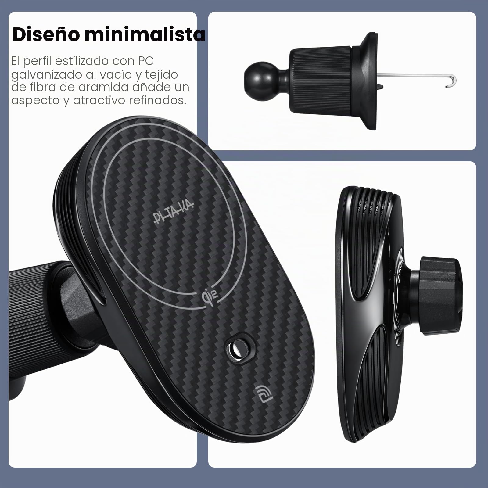 pitaka Cargador de coche Qi2 MagSafe con función NFC, rotación de 360° | Soporte magnético para teléfono de coche de 15 W, compatible con MagSafe y iPhone 17/16/15/14/13 Series, ventilación de aire