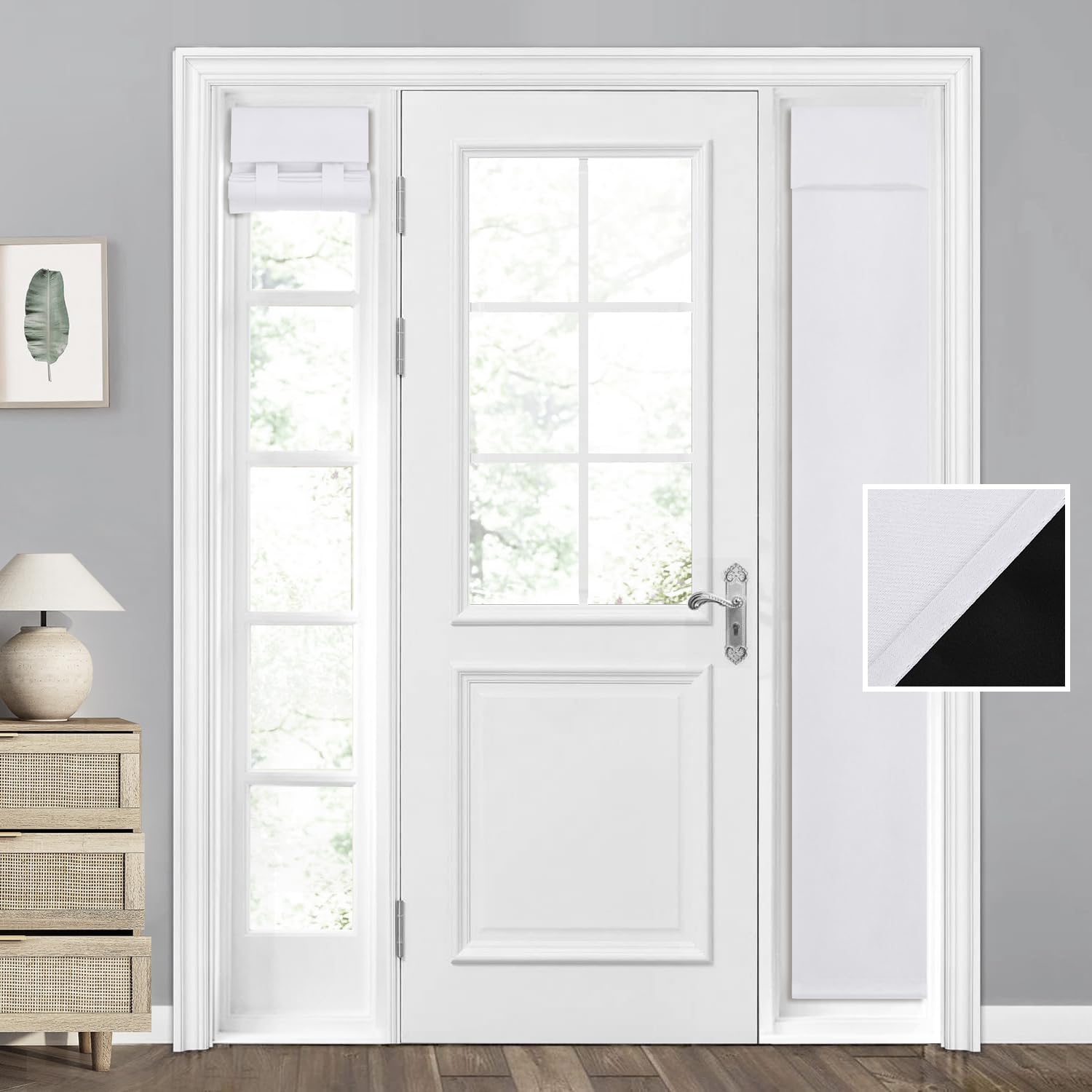 HOMEIDEAS 100% Blackout Sidelight Curtains for Front Door, Side Door Window Curtains and Small Window, Thermal Insulated Covering, 1 Panel, W12 X L68