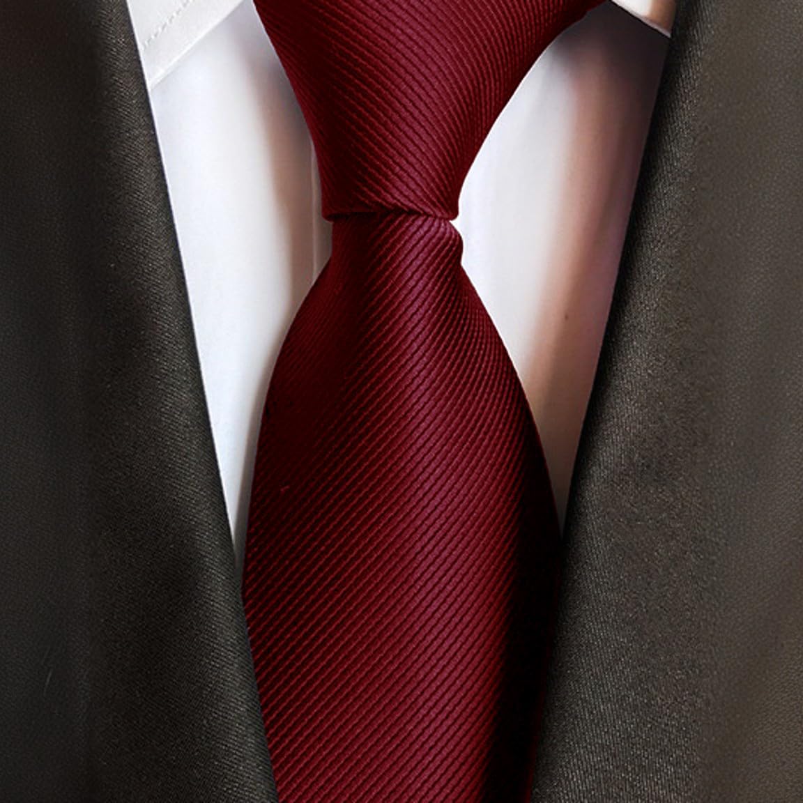 Men's Ties Classic Solid Pure Color 3.15" (8CM) Mens Necktie, Premium Formal Black Ties For Men Business Wedding Party - Image 2