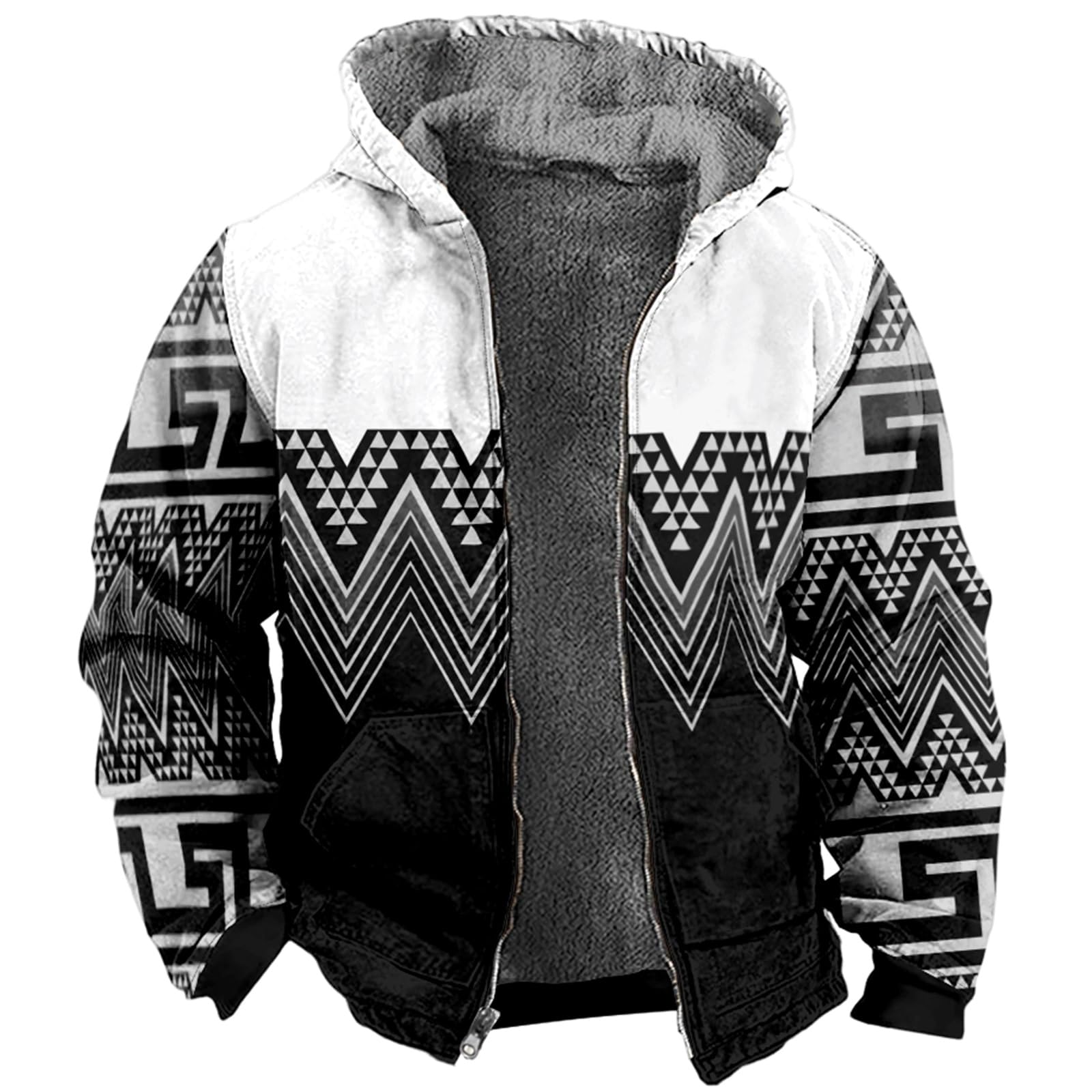Sudadera con capucha de invierno para hombre forrada en sherpa 8