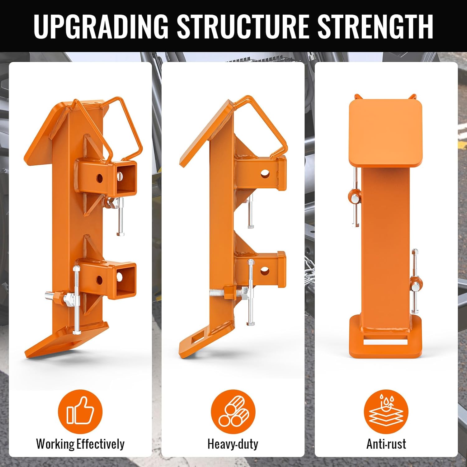 2026 Upgraded Skid Hitch Attachment for Skidsteer 2" Receiver Hitch,Heavy Duty Skid Steer Hitch Attachment Compatible with Tractors,Max 20,000 lbs Towing Capacity(Orange)