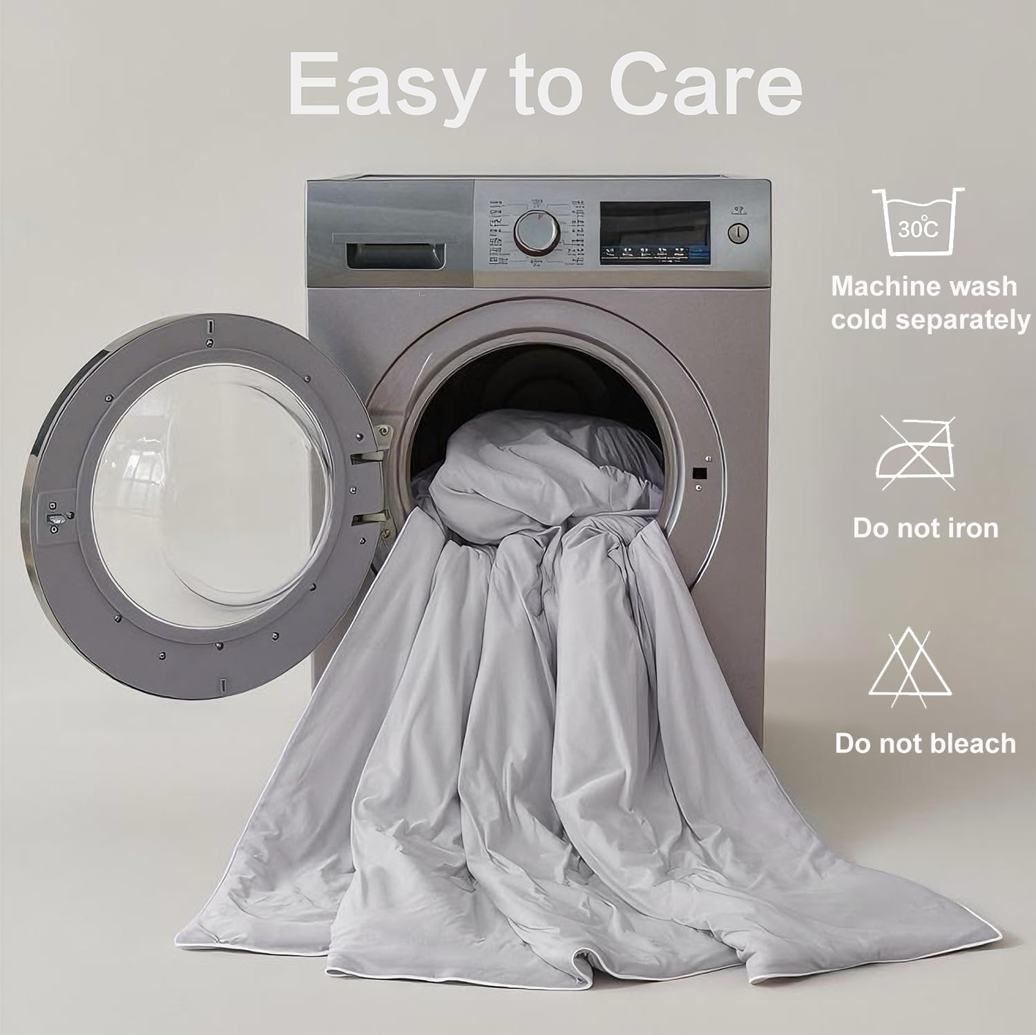 Comforter King Size Lightweight Fluffy Comforter Bed Blanket Classic Solid Color Soft Quilt All Season for Dormitory Camping Bedroom, Gray,90x106