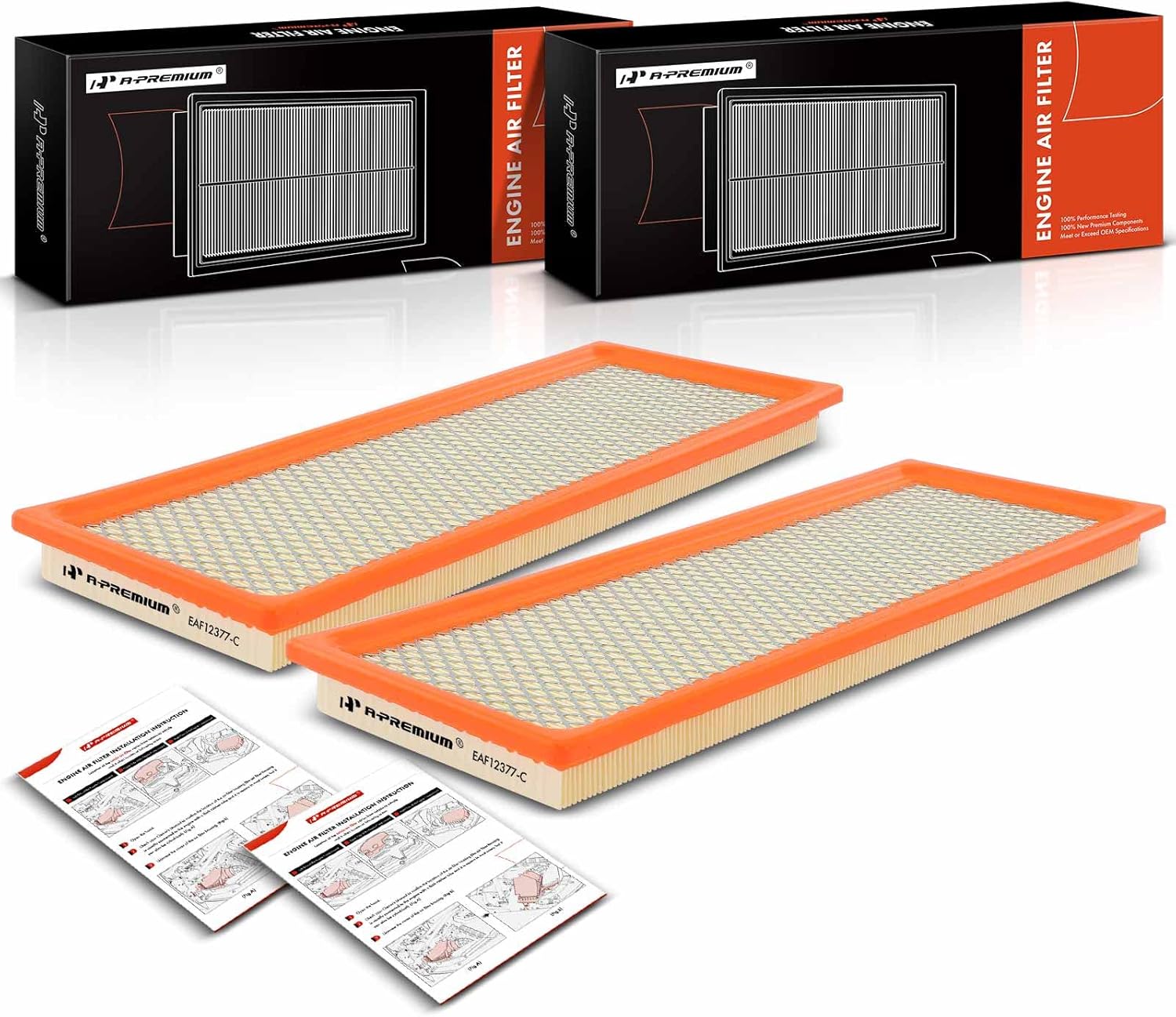 A-Premium Engine Air Filter, 2-PC Set, Compatible with Chevrolet Express 2500/3500 2018-2022 & GMC Savana 2500/3500 2018-2022