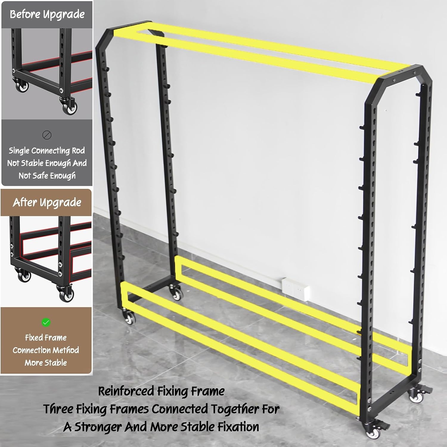Adjustable Heavy Duty Fabric Roll Storage Rack with Brakeable Wheels - Movable Display for Wallpaper & Craft Supplies, Holds 8-18 Rolls, Ideal for Commercial Use