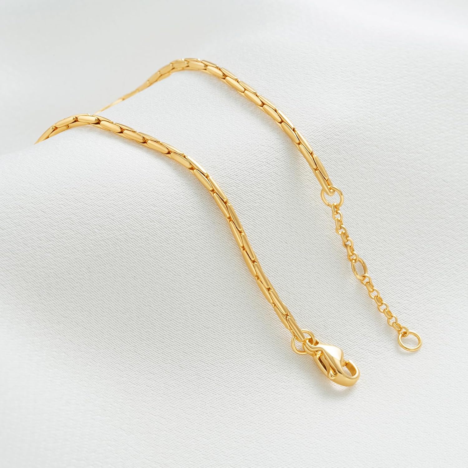 WEARON Gold Bracelet for Women 14K Gold Plated Snake Herringbone Figaro Cuban Bead Paperclip Cable Box Chain Simple Jewelry - Image 7