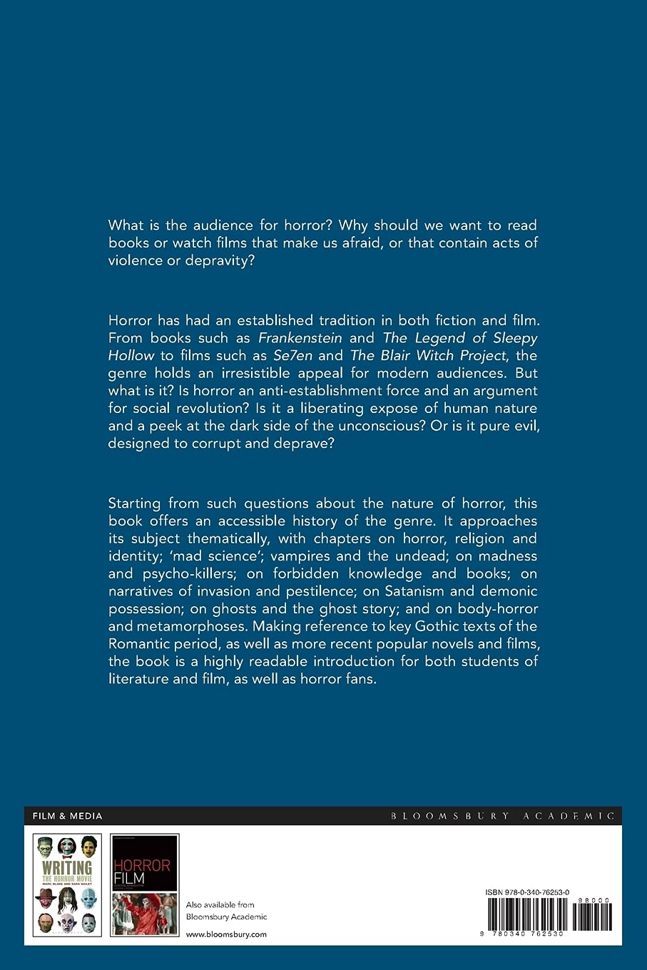 Horror: A Thematic History in Fiction and Film (Hodder Arnold Publication)