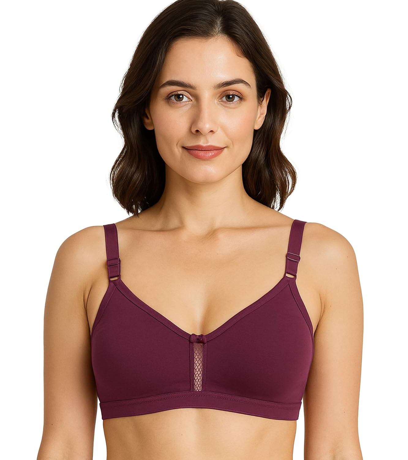 SONA M1020 Non-Padded Non-Wired Molded Medium Coverage T-Shirt Bra with Adjustable Straps SONA M1020 Non-Padded Non-Wired Molded Medium Coverage T-Shirt Bra with Adjustable Straps